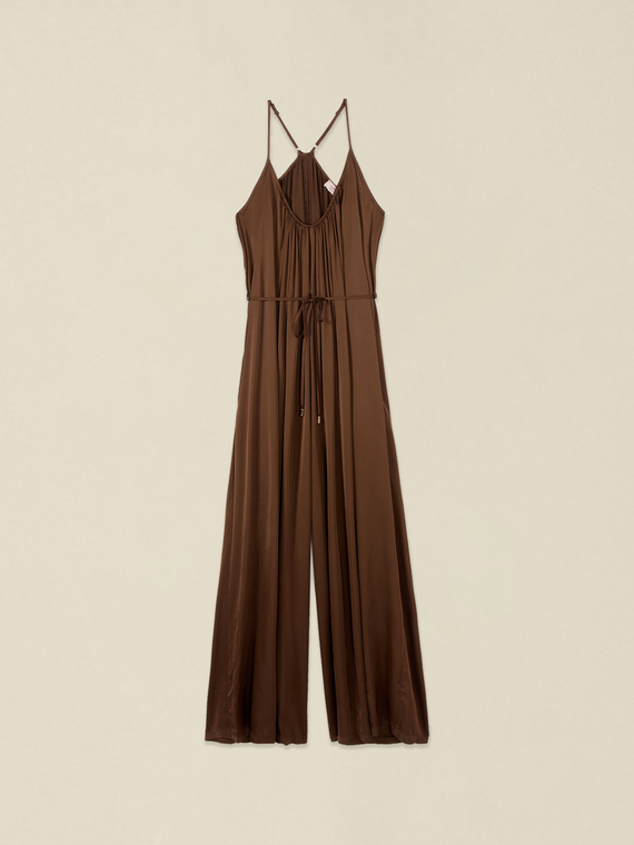 Long satin jumpsuit