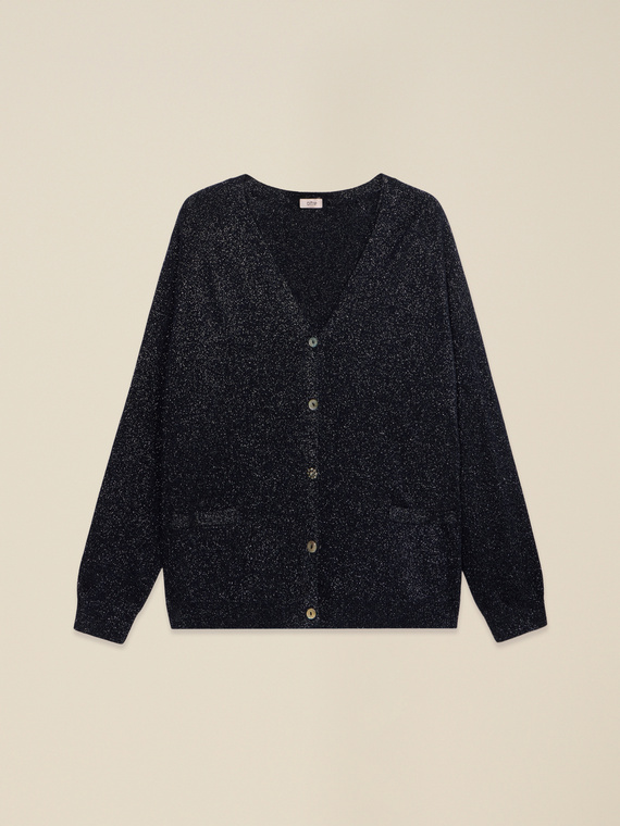 Lurex cashmere blend cardigan