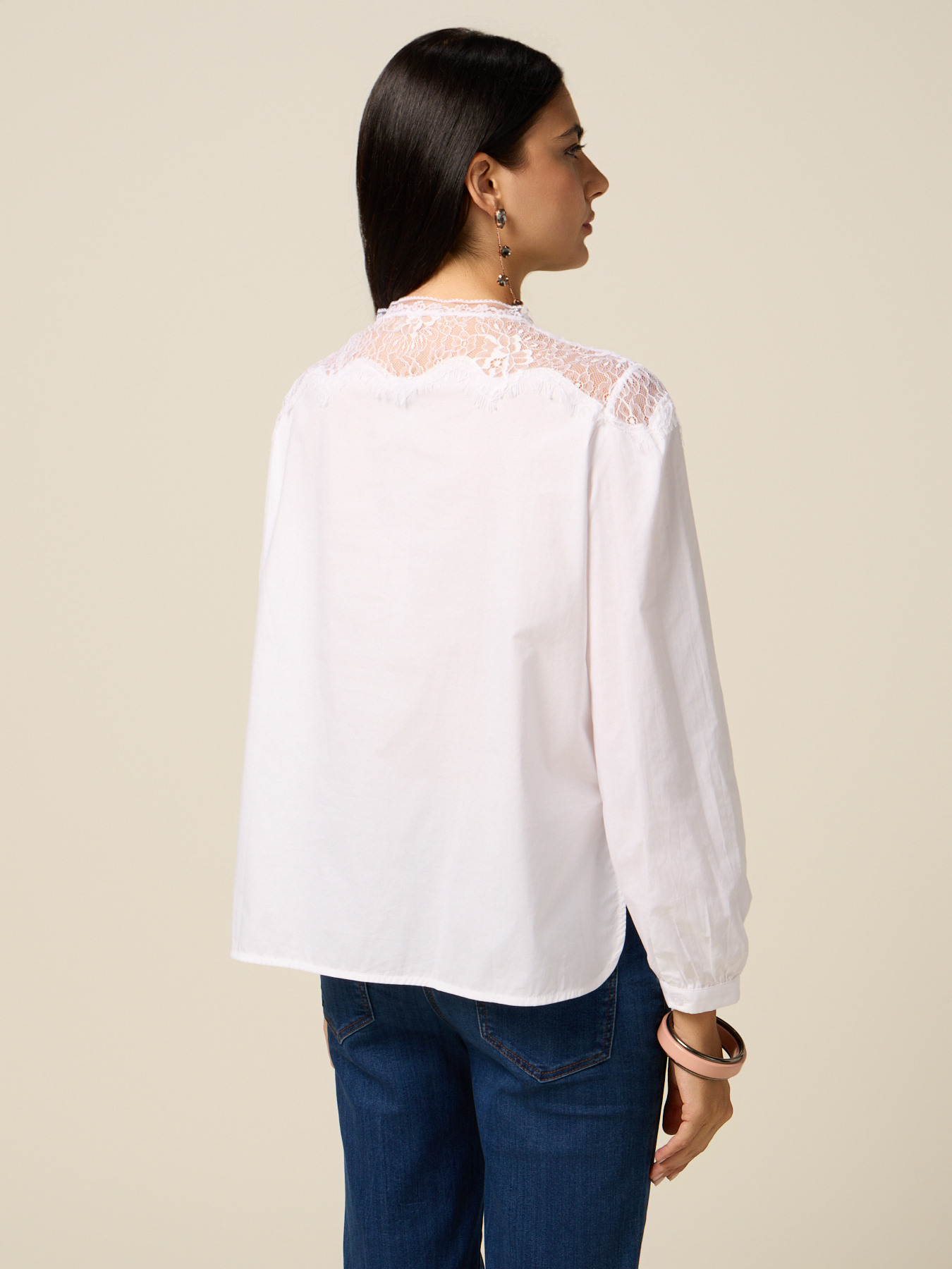 Camicia con inserti in pizzo image number 1