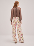 Floral satin palazzo trousers image number 1