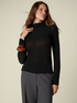 Crew-neck sweater in cashmere blend image number 0