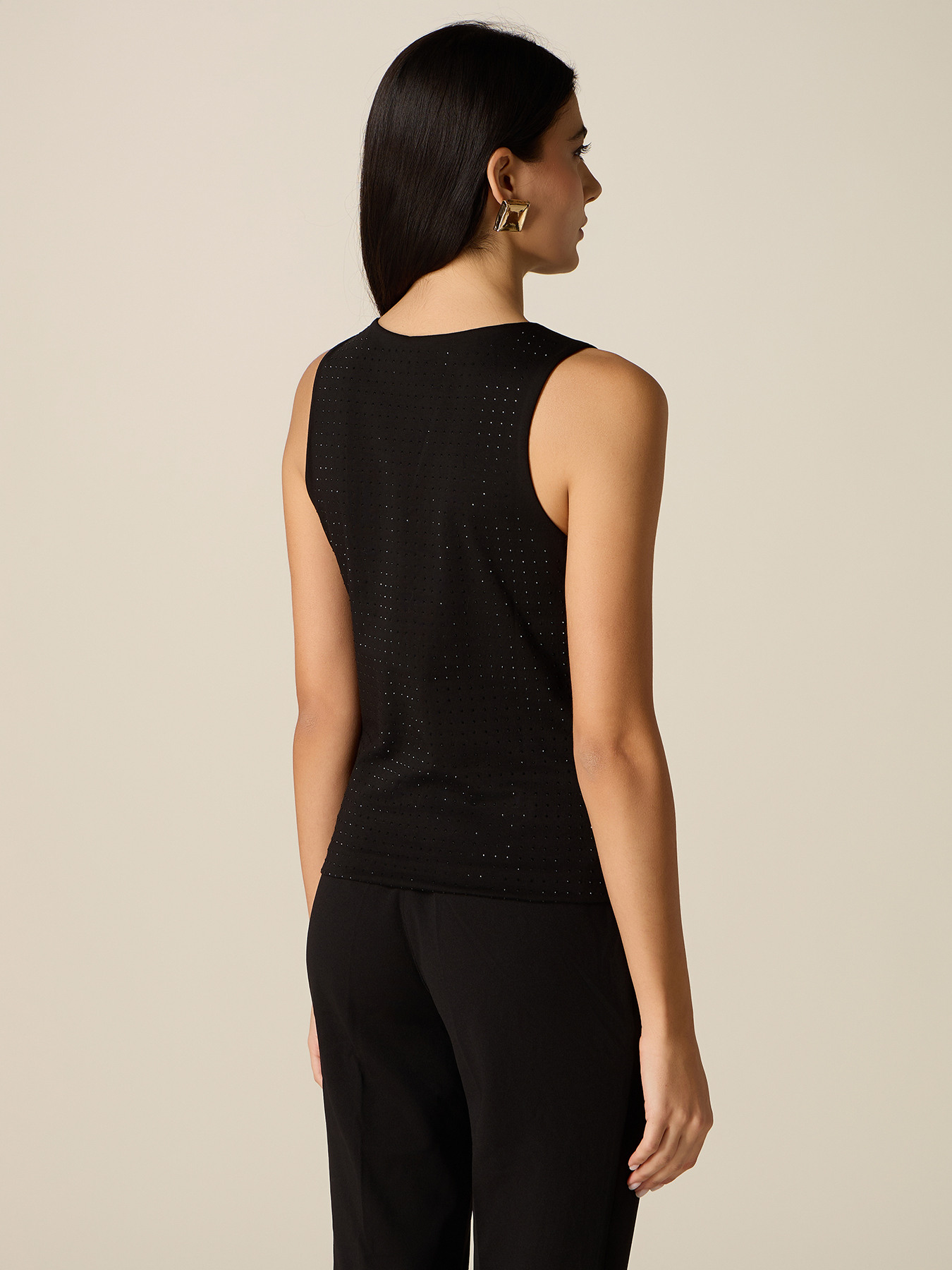 Jersey top with micro crystals image number 1