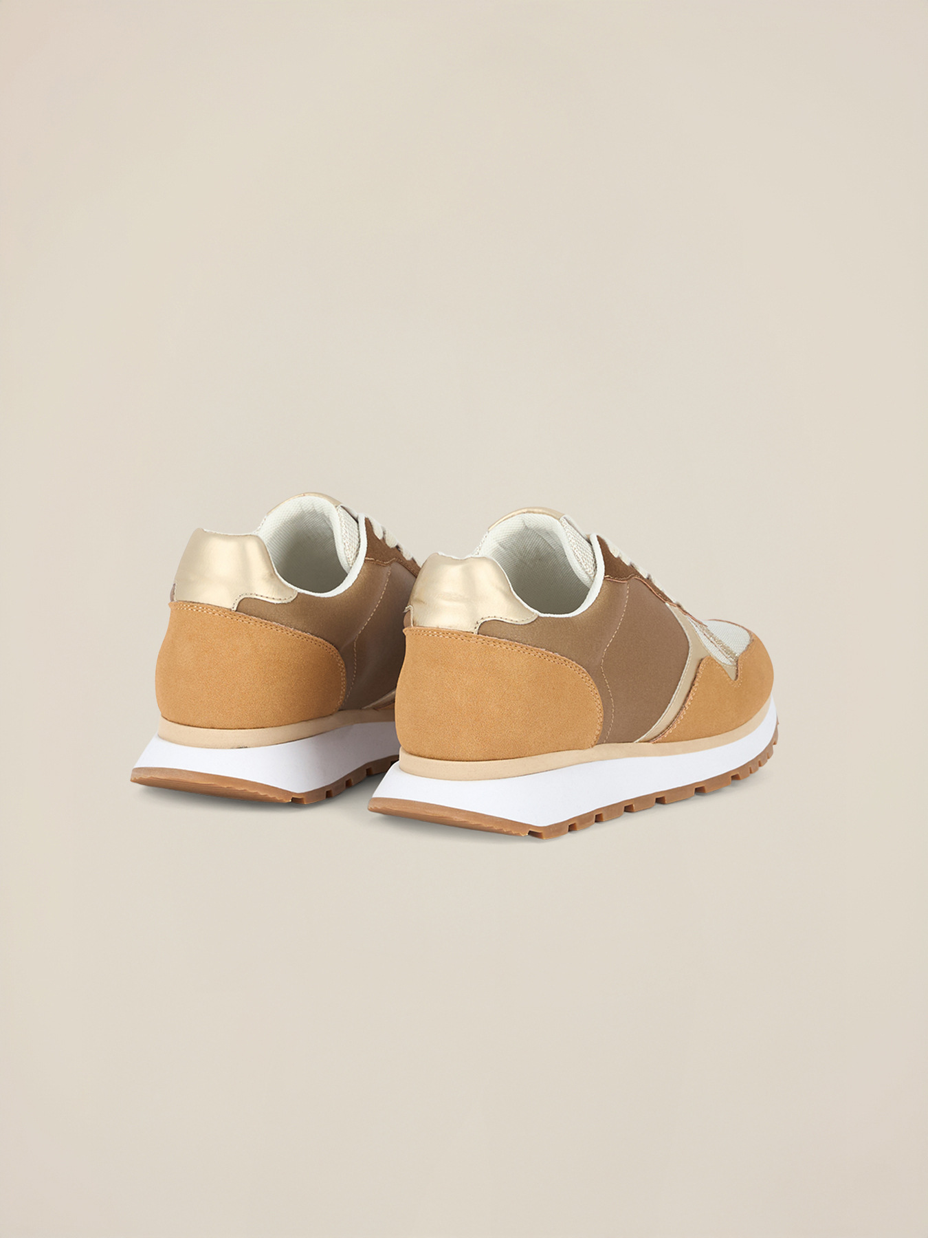Flatform sneakers in mixed materials image number 3