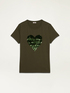 T-shirt with sequin application image number 3
