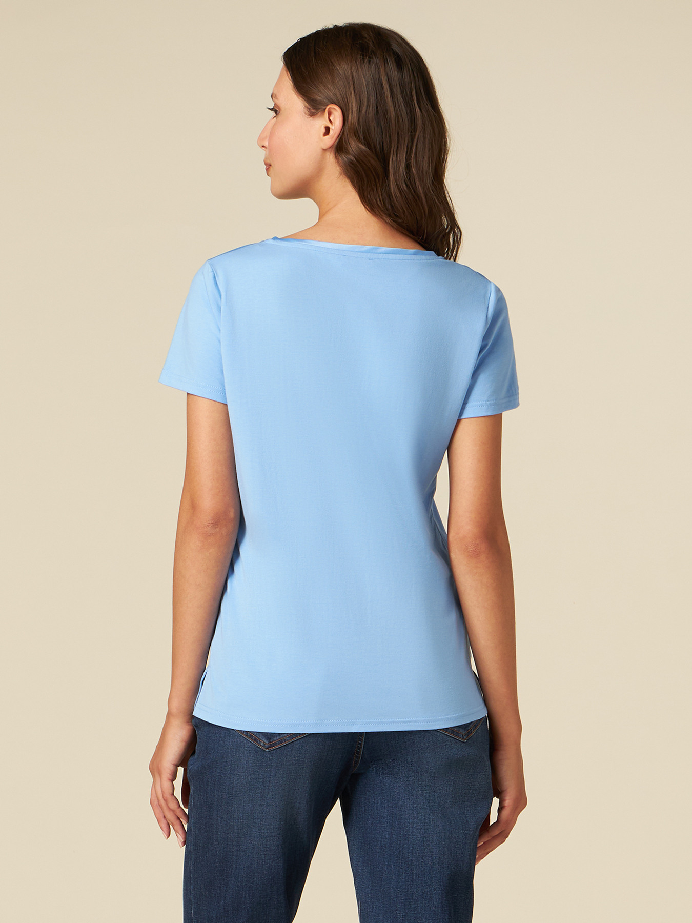 T-shirt bi-mati&egrave;re ras du cou image number 1