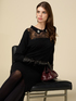 Strickkleid mit Spitze und Steinen image number 3