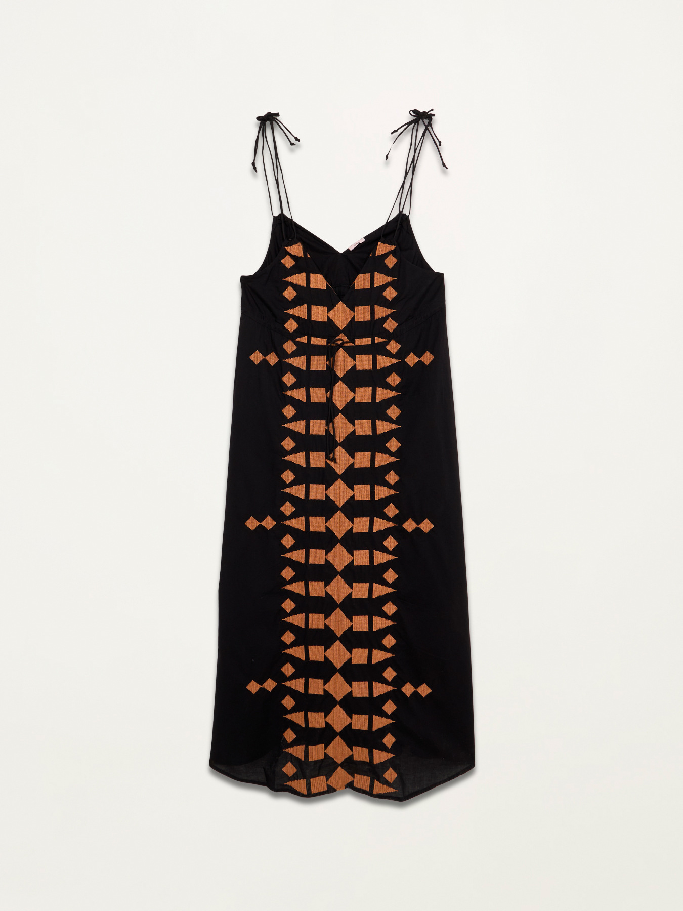 Long cotton dress with embroidery image number 4