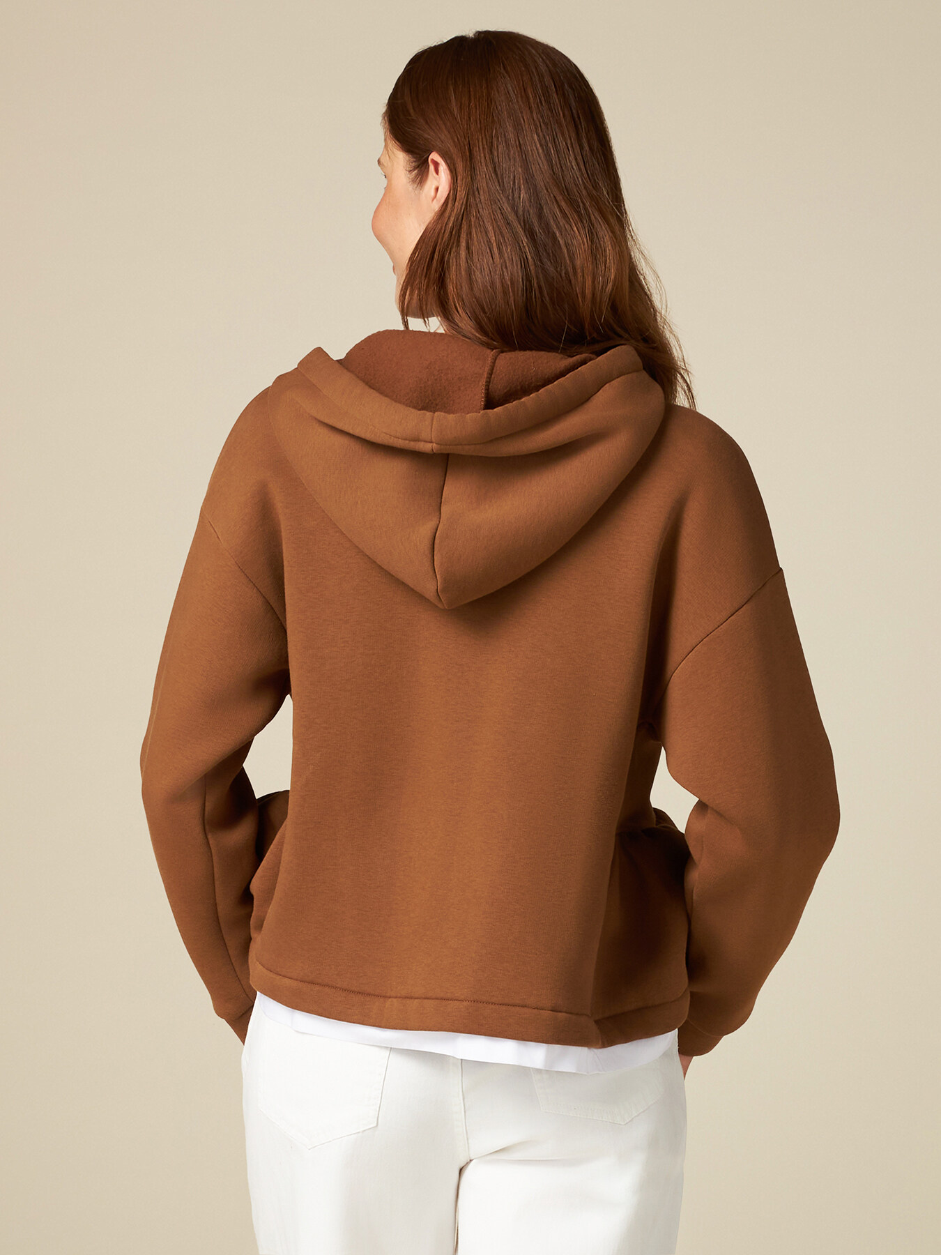 Felpa peplum con zip, spilla e bordo camicia image number 1