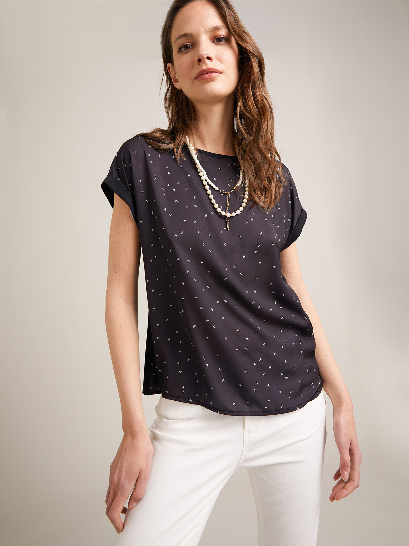 T-shirt fantaisie bi-mati&egrave;re image number 2