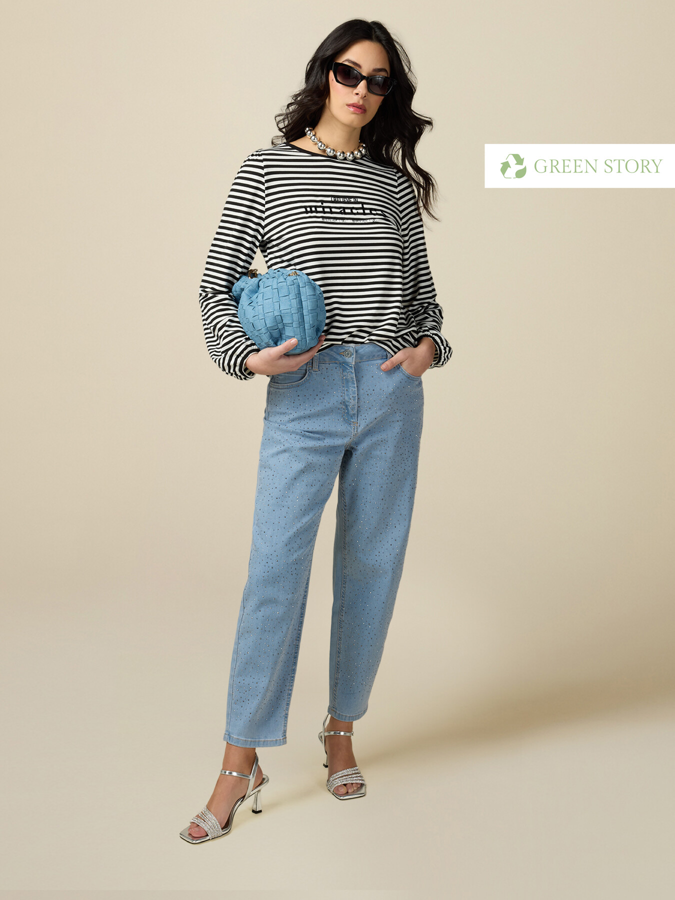 Umweltfreundliche Boyslim-Jeans in Stone-Bleached-Waschung mit Nieten image number 0