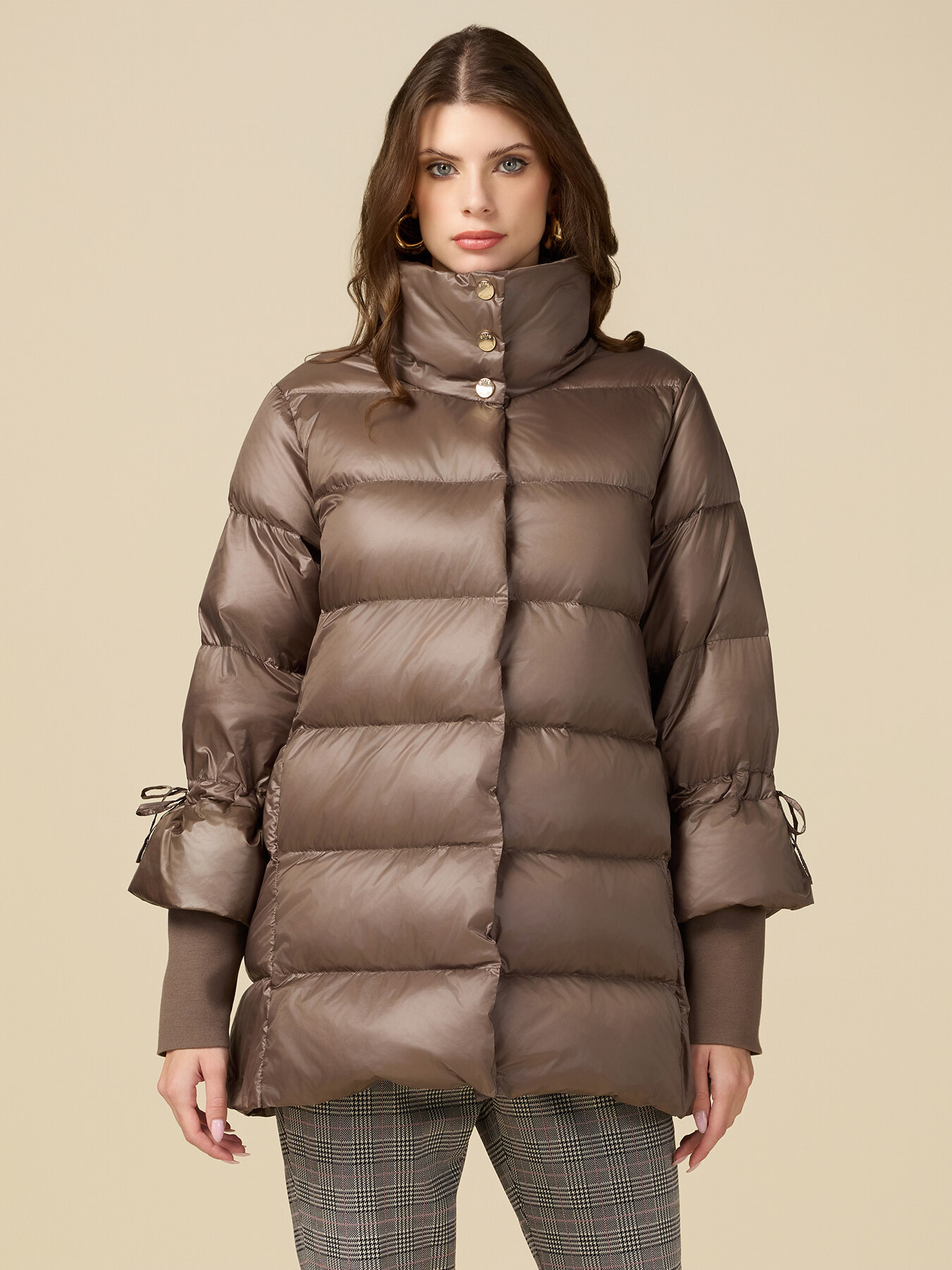 Midi genuine down jacket image number 0