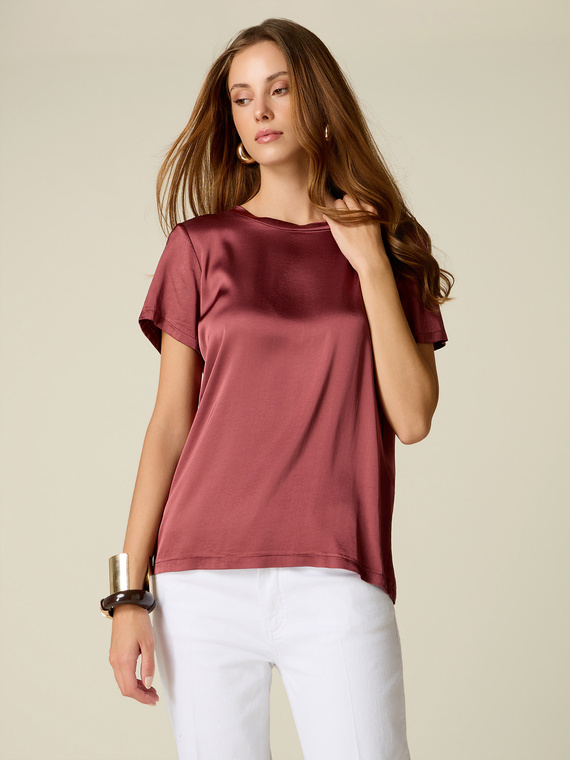 Blouse en satin m&eacute;lang&eacute; viscose
