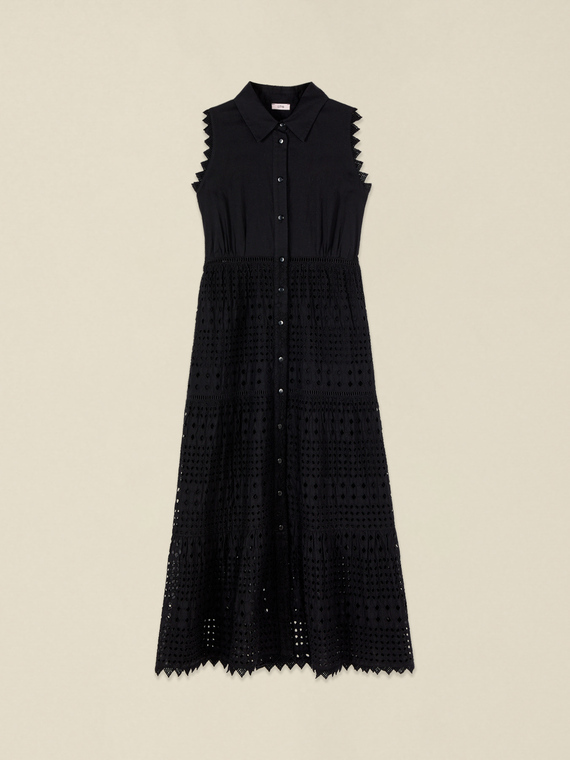 Robe chemise longue en dentelle