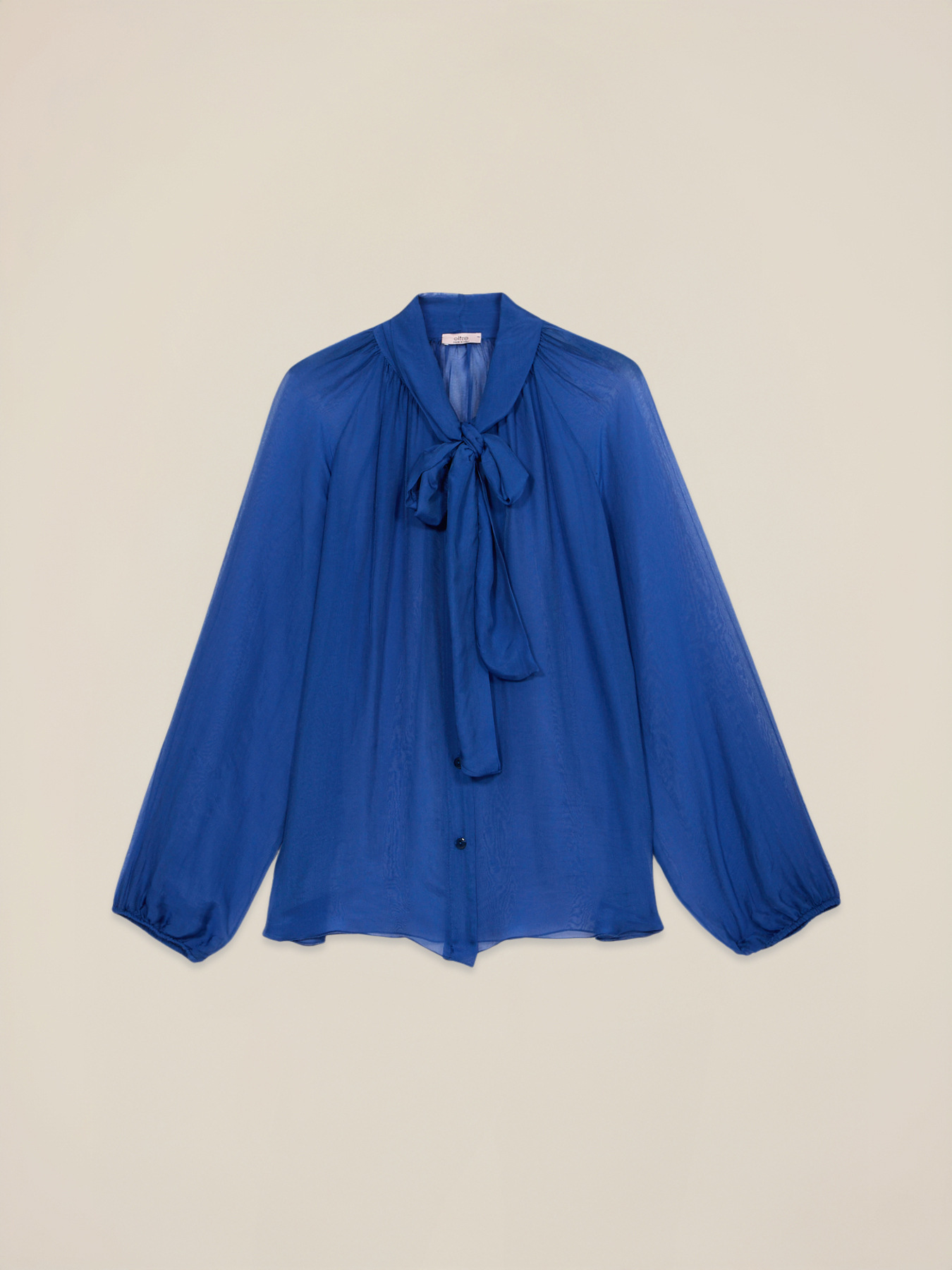 Blusa de voile mezcla de seda image number 3