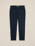 Pantaloni skinny din bumbac și tencel cu nasture bijuterie image number 4
