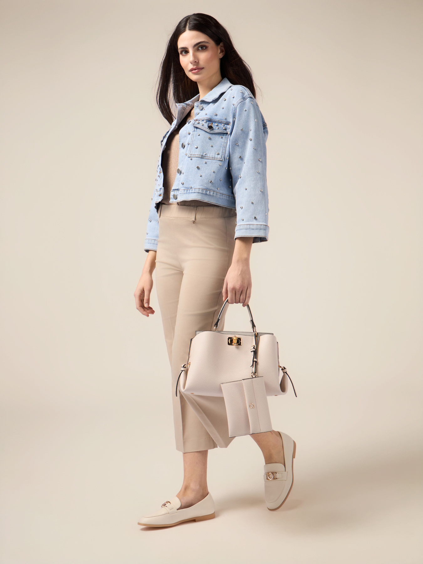 Cotton blend little flare pants image number 0