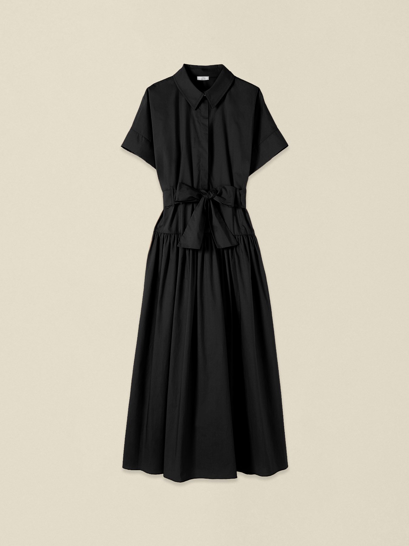 Poplin shirtdress with sash belt image number 0