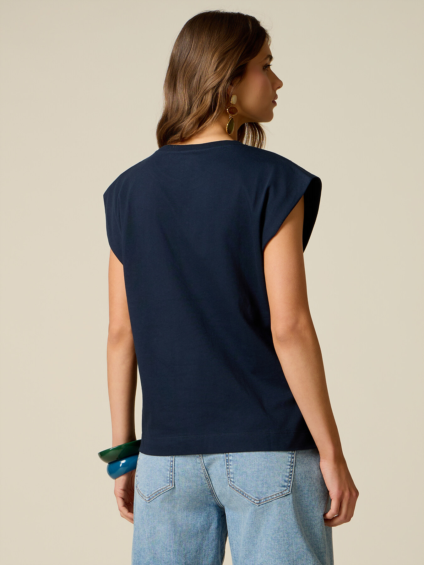 T-Shirt aus Baumwolle mit Kristallen image number 1