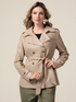 Kurzer zweireihiger Trenchcoat aus beschichtetem Stoff image number 0