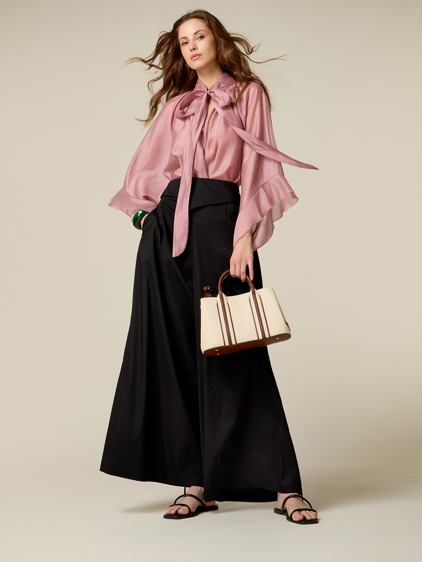 Wide leg trousers with waistband image number 0