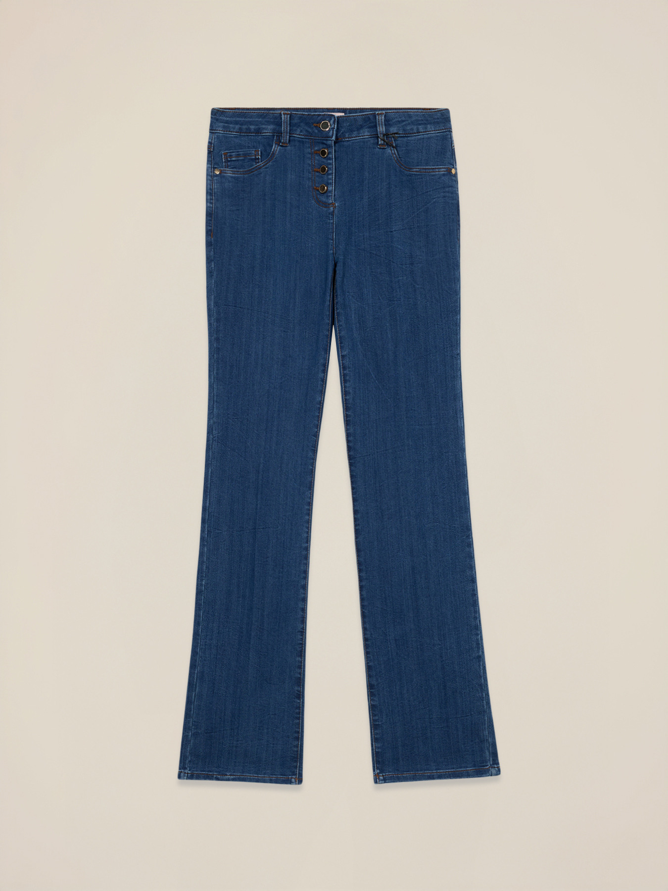 Jean regular en denim avec boutons image number 4