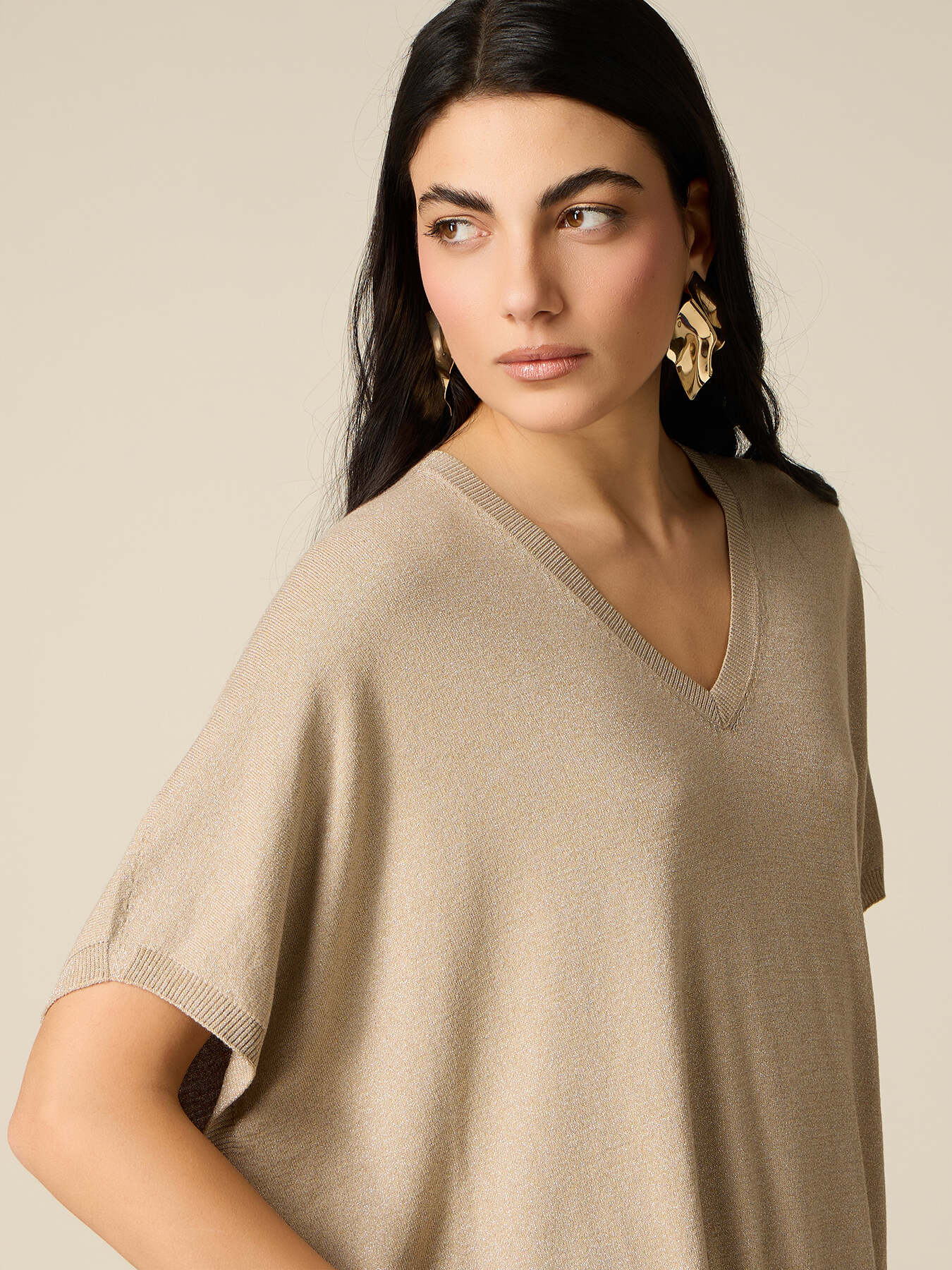 Kimono-Pullover aus Lurex image number 2