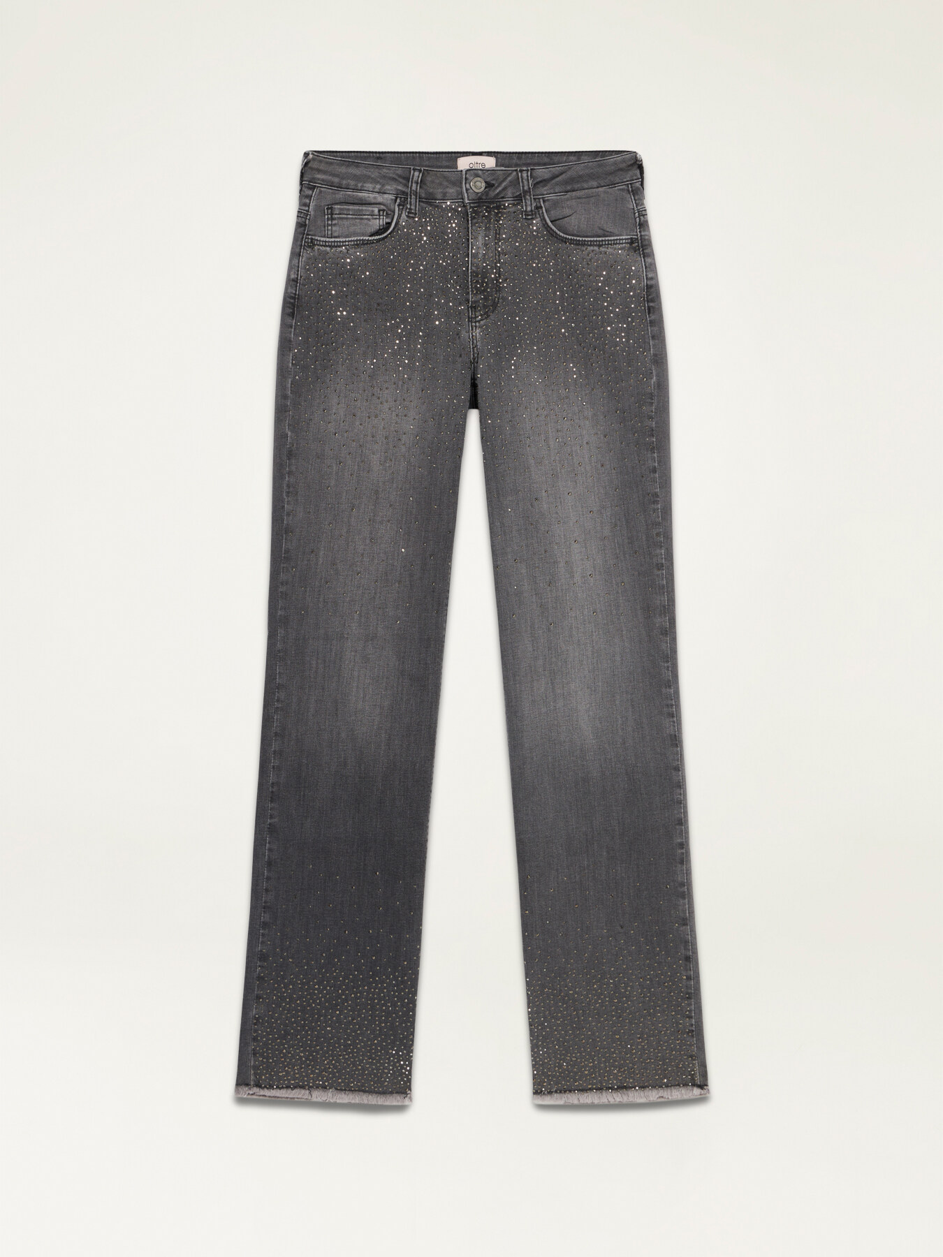 Jeans grigi eco-friendly con borchiette image number 4