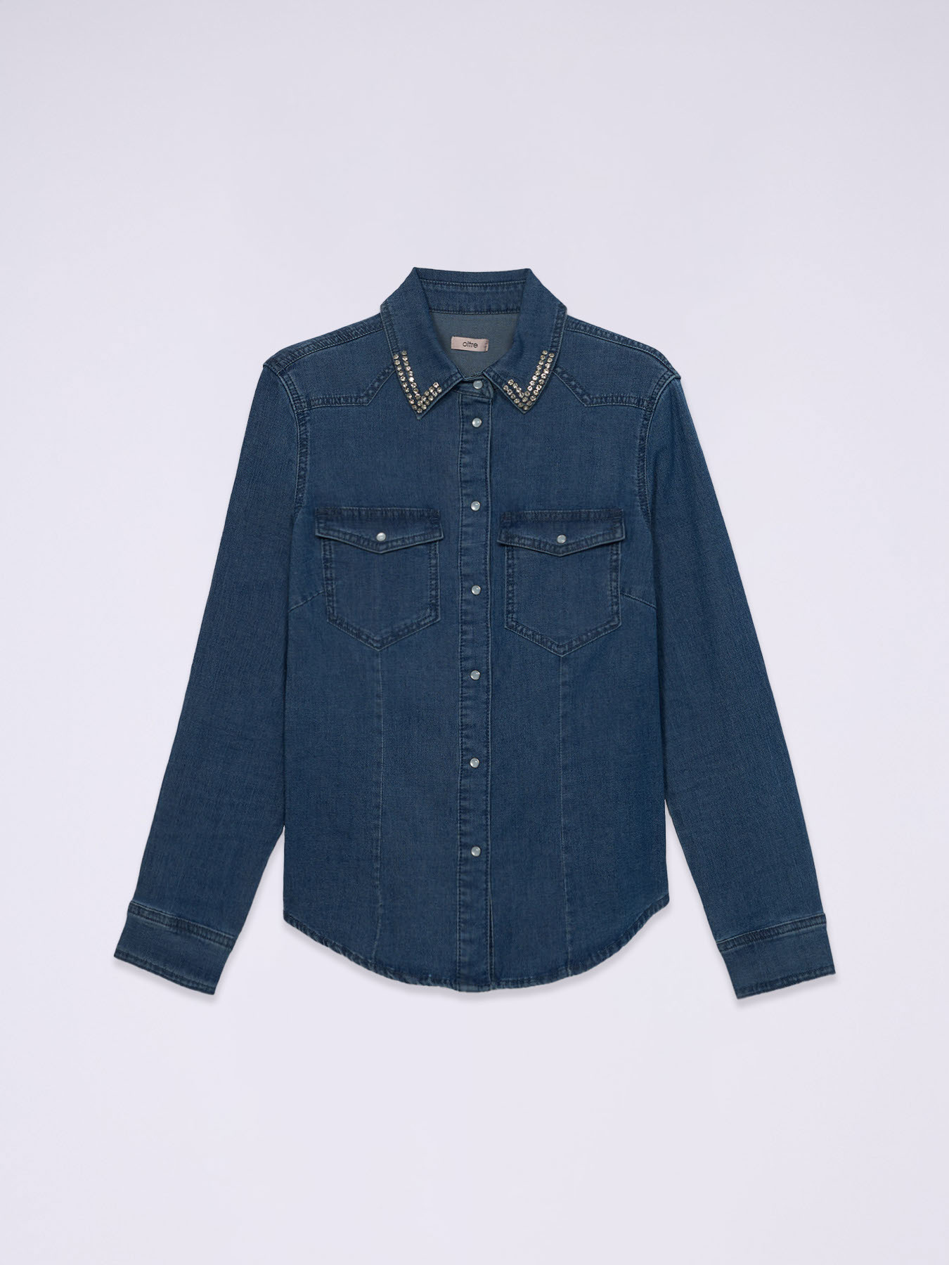 Camicia in denim con castoni image number 3