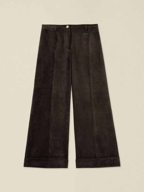 Cropped-Hose aus Cordsamt