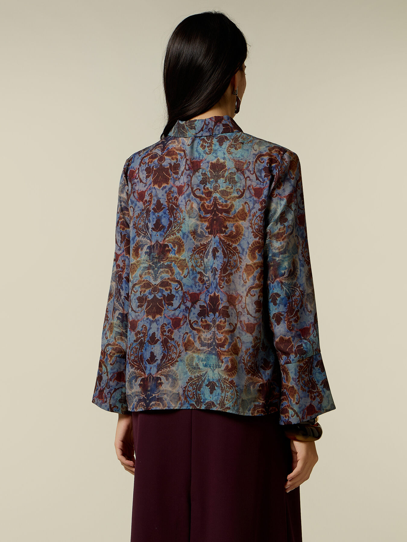 Patterned shirt with sequin pocket image number 1