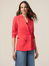 Double-breasted blazer in crepe fabric image number 0