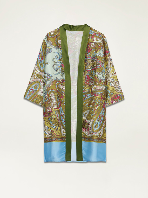 Kimono de sarga estampado