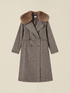 M&eacute;lange double-breasted wool-blend coat image number 4