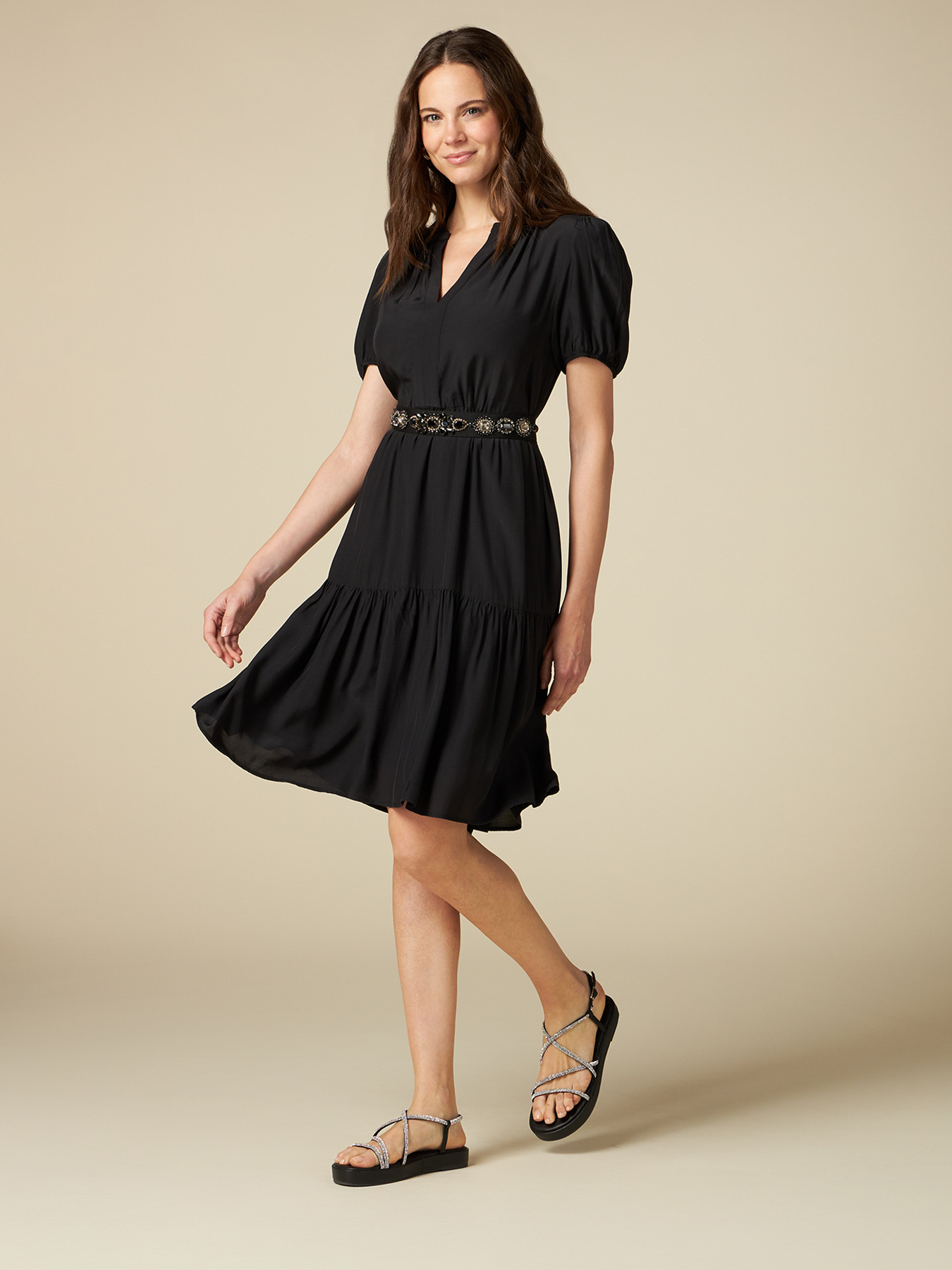 Vestito maniche corte in viscosa image number 0