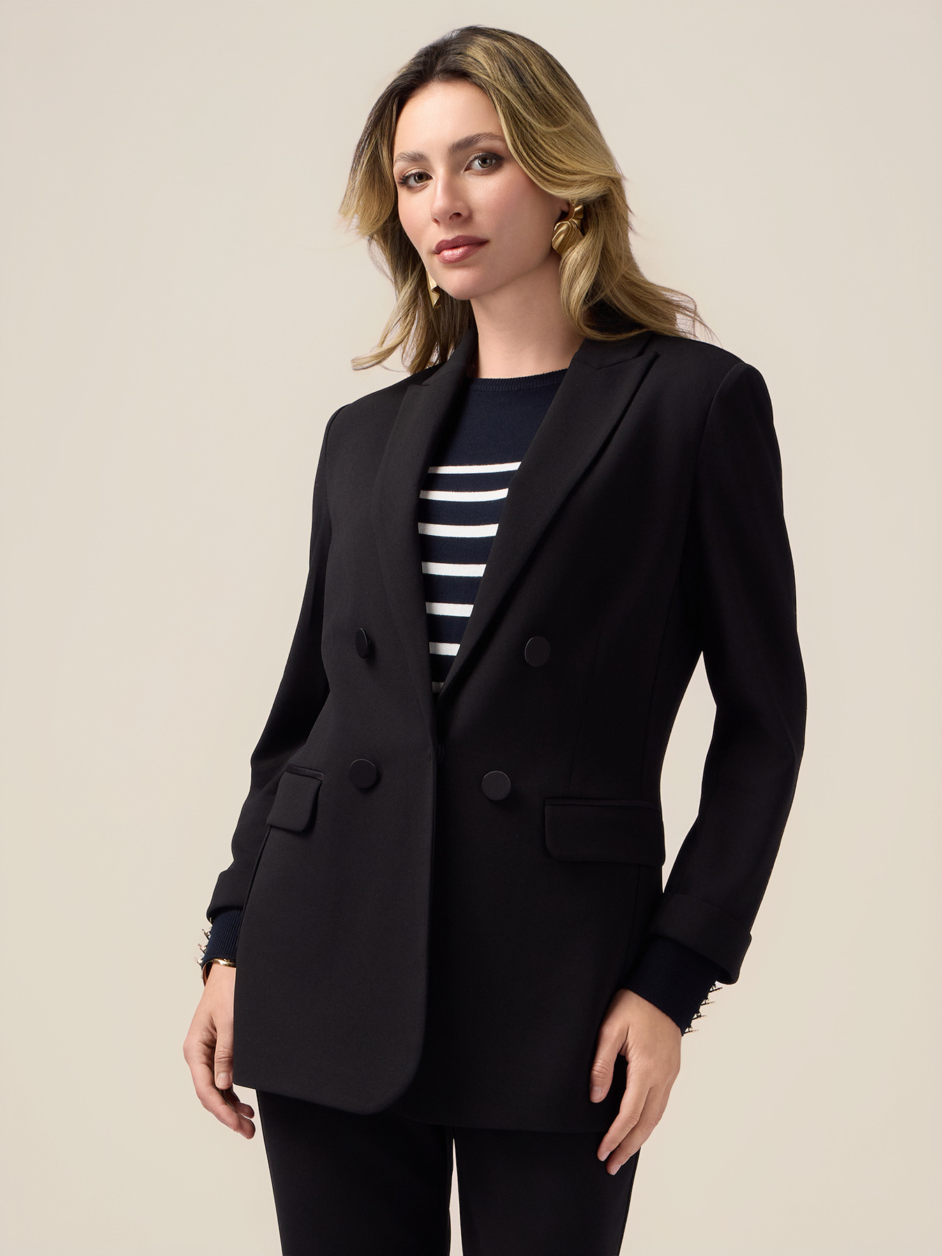 Double-breasted effect blazer image number 0
