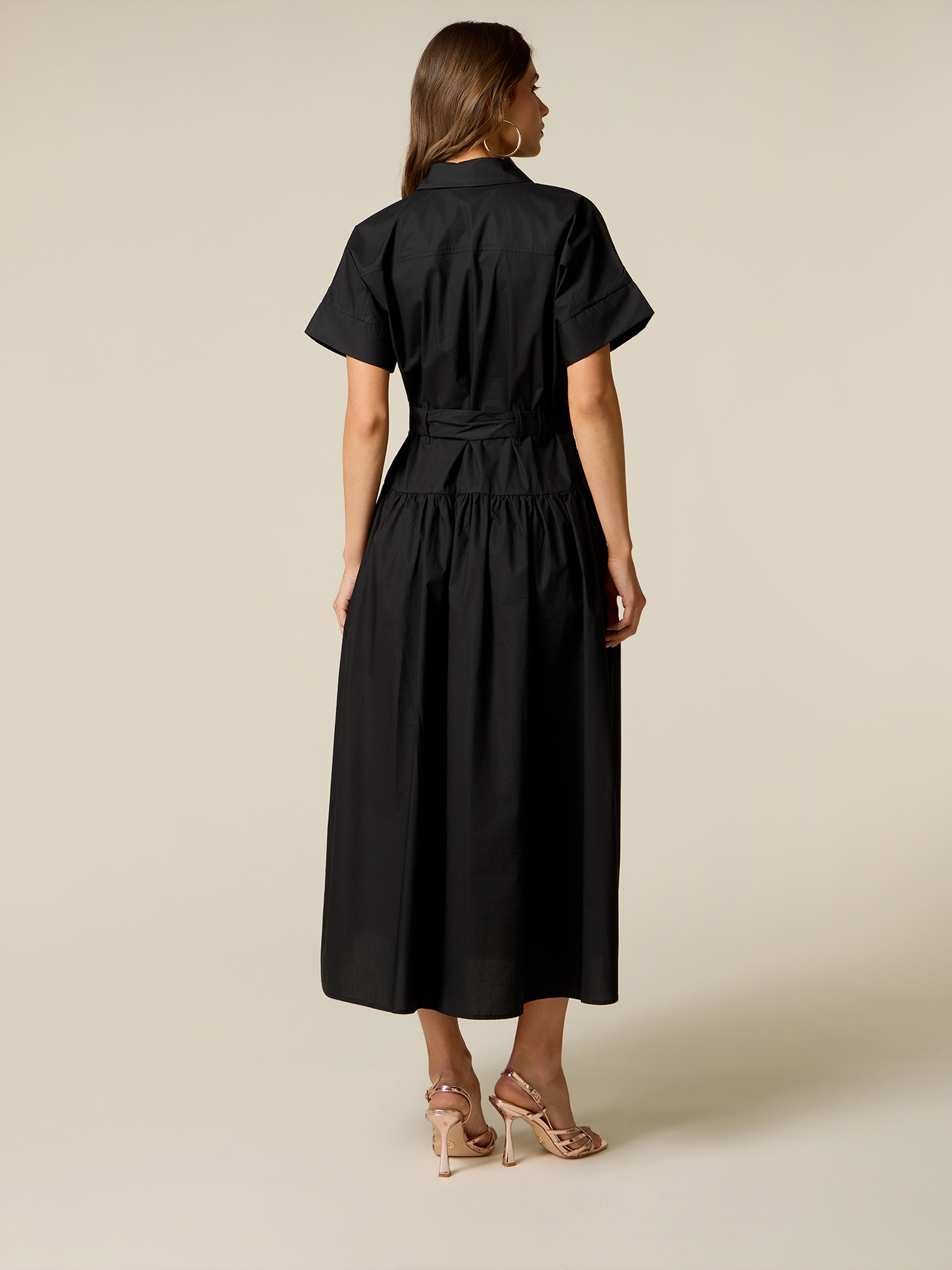 Poplin shirtdress with sash belt image number 1