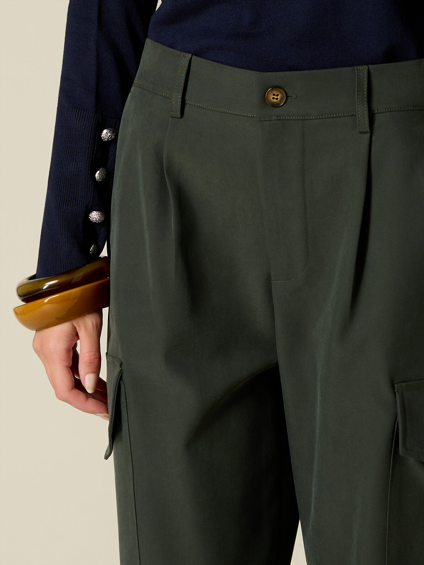 Pantaloni cargo din twill image number 2