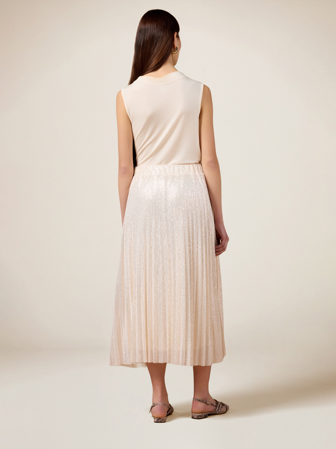 Jupe pliss&eacute;e lurex image number 1