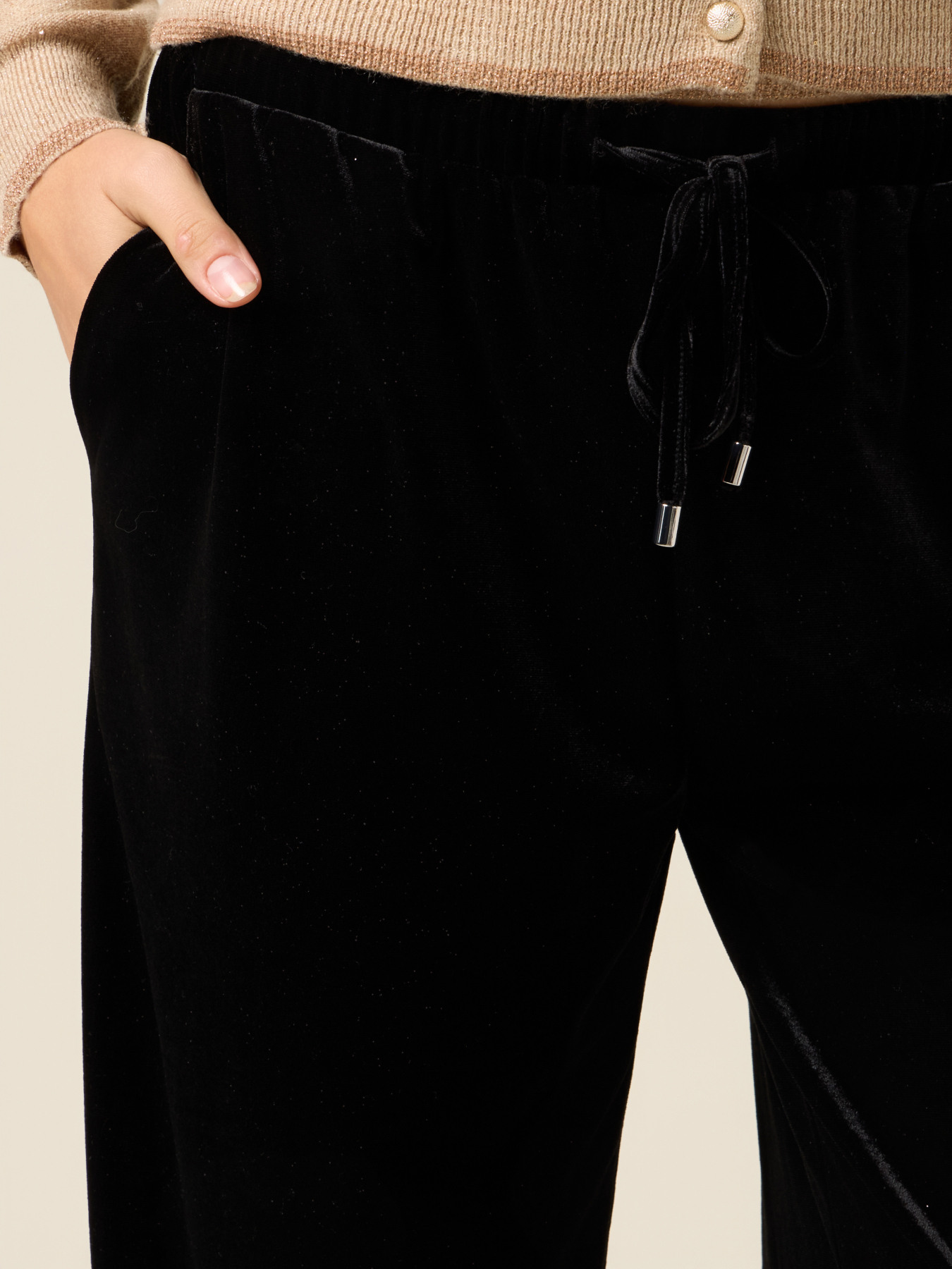 Pantaloni palazzo in velluto sparkling image number 3