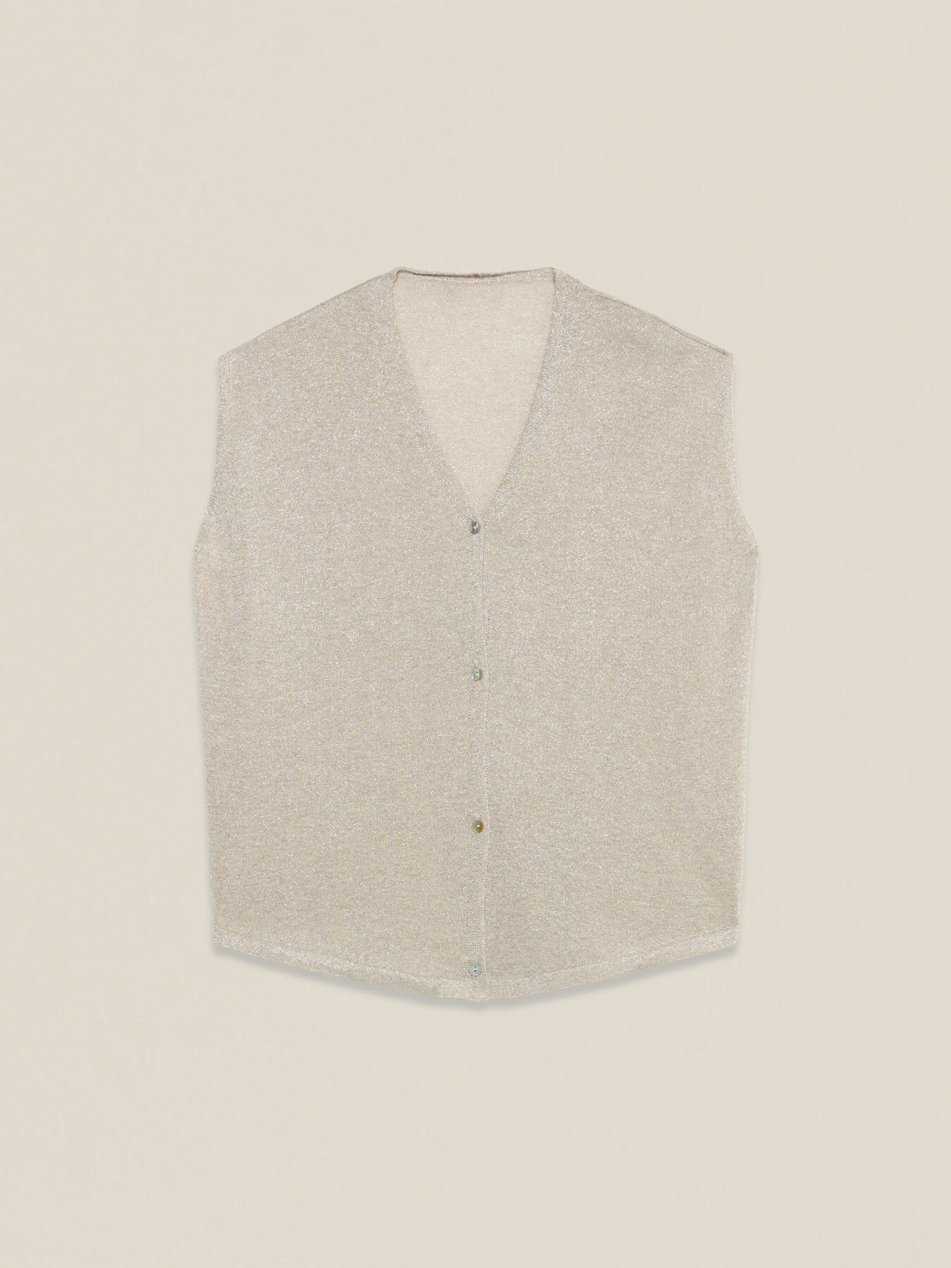 &Auml;rmellose Strickjacke aus Lurex-Garn image number 3