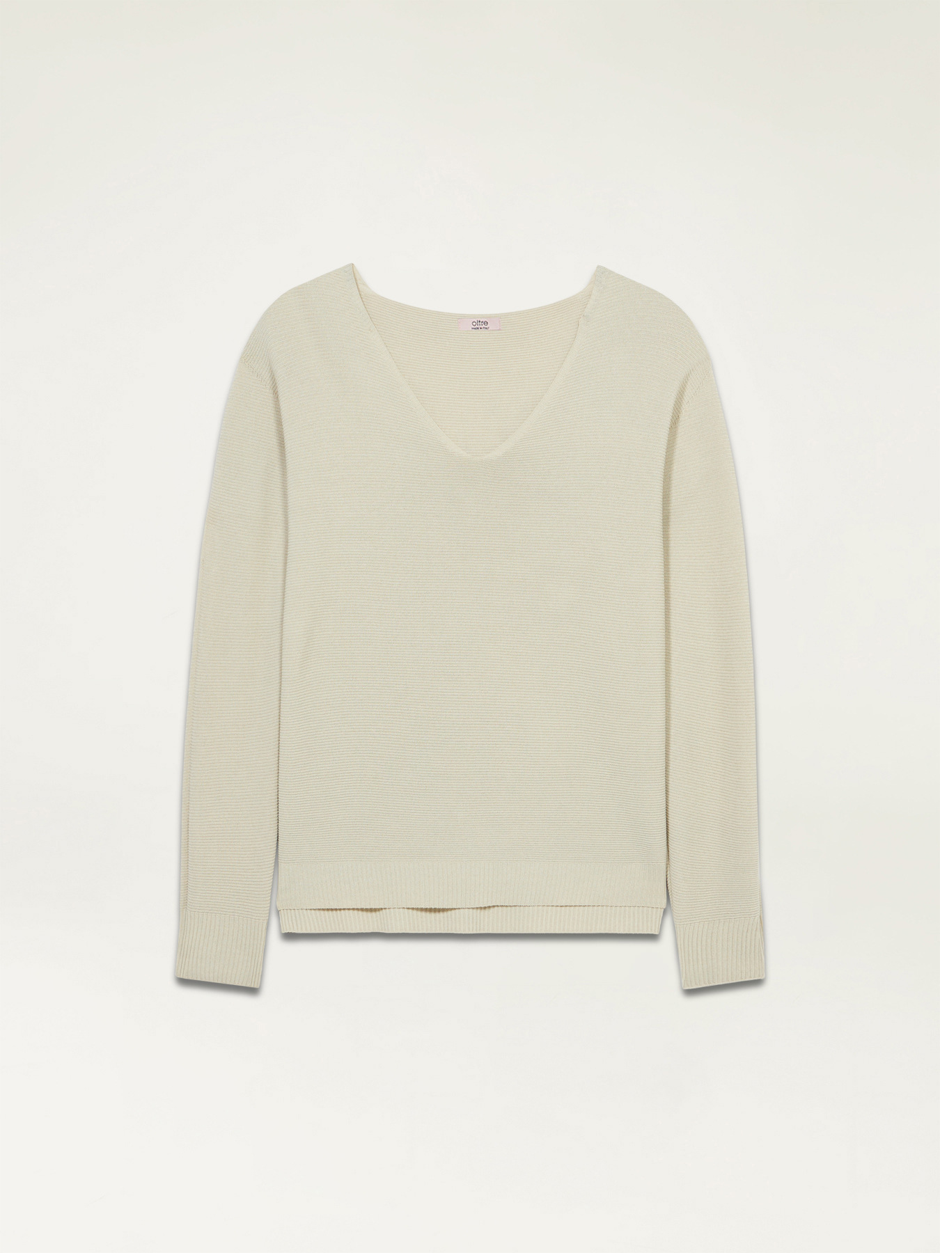 V-neck ottoman pattern sweater image number 3
