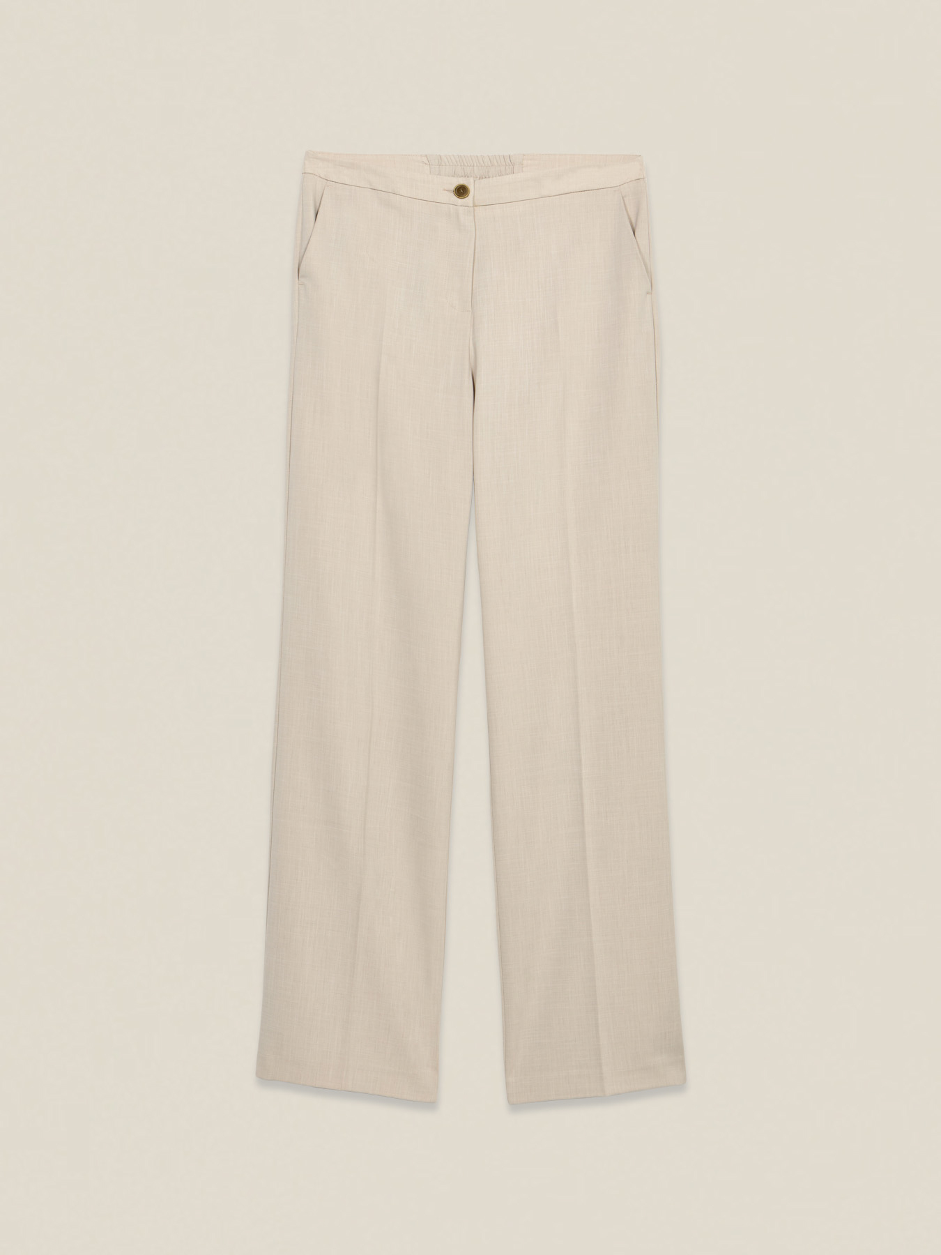 Pantalones palazzo de tejido fluido image number 4