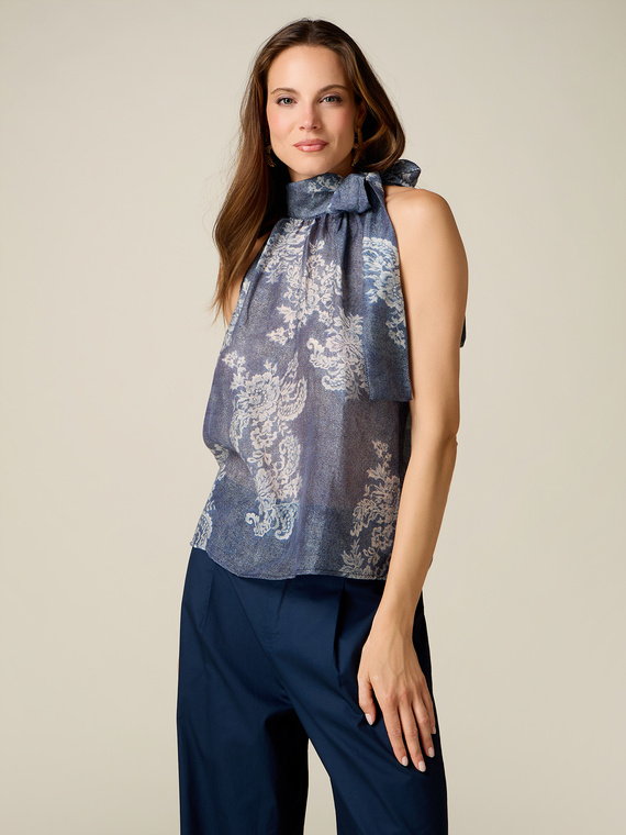 Halterneck-Top mit Muster