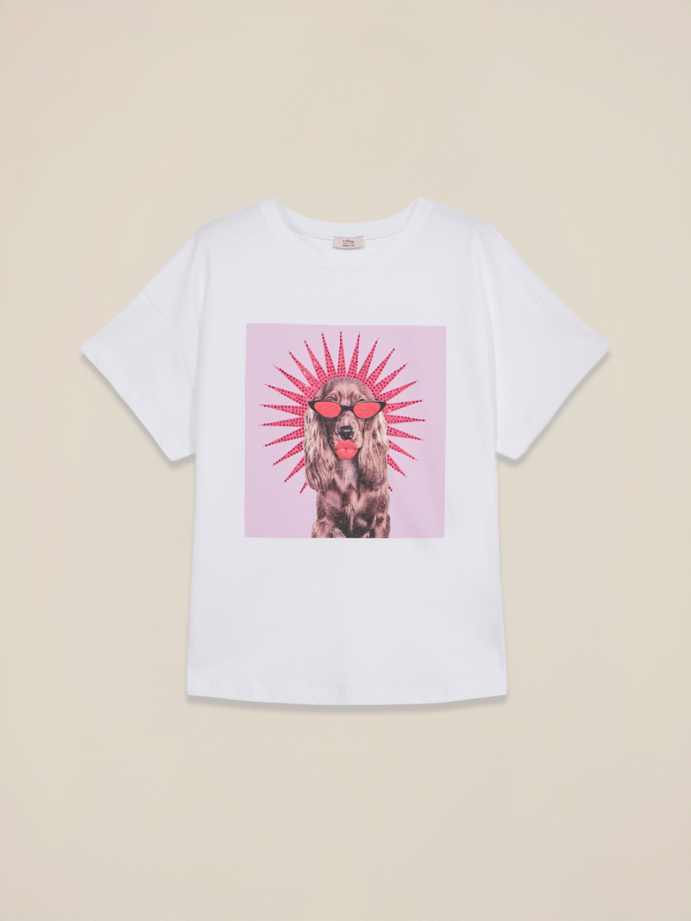 Jersey T-shirt with print and appliqu&eacute;s image number 3