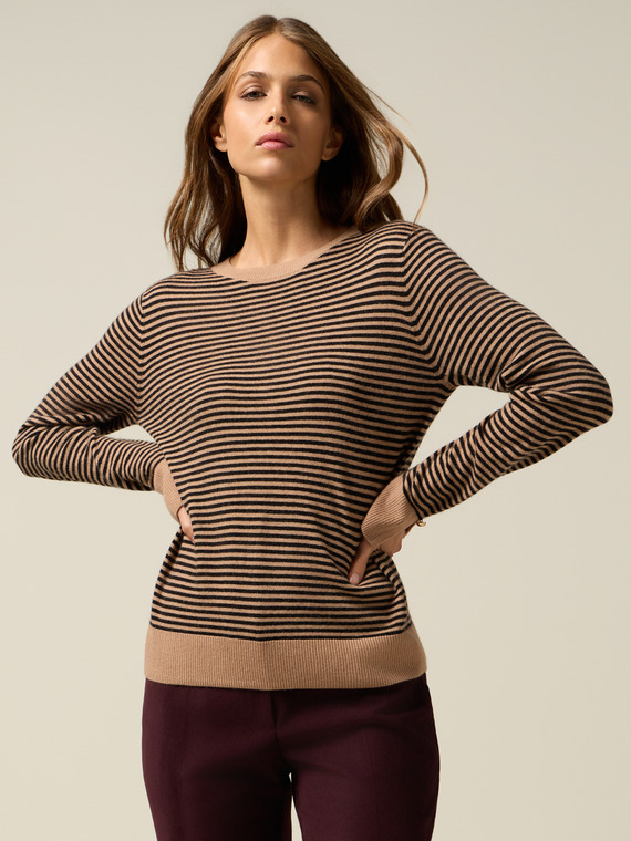 Wool blend striped sweater