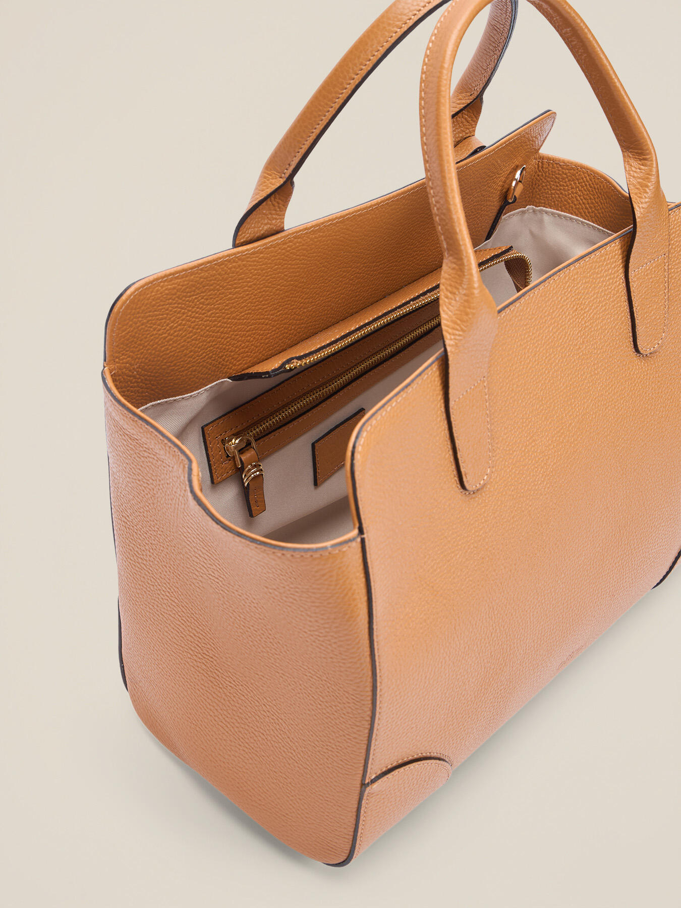 Genuine leather tote bag image number 6
