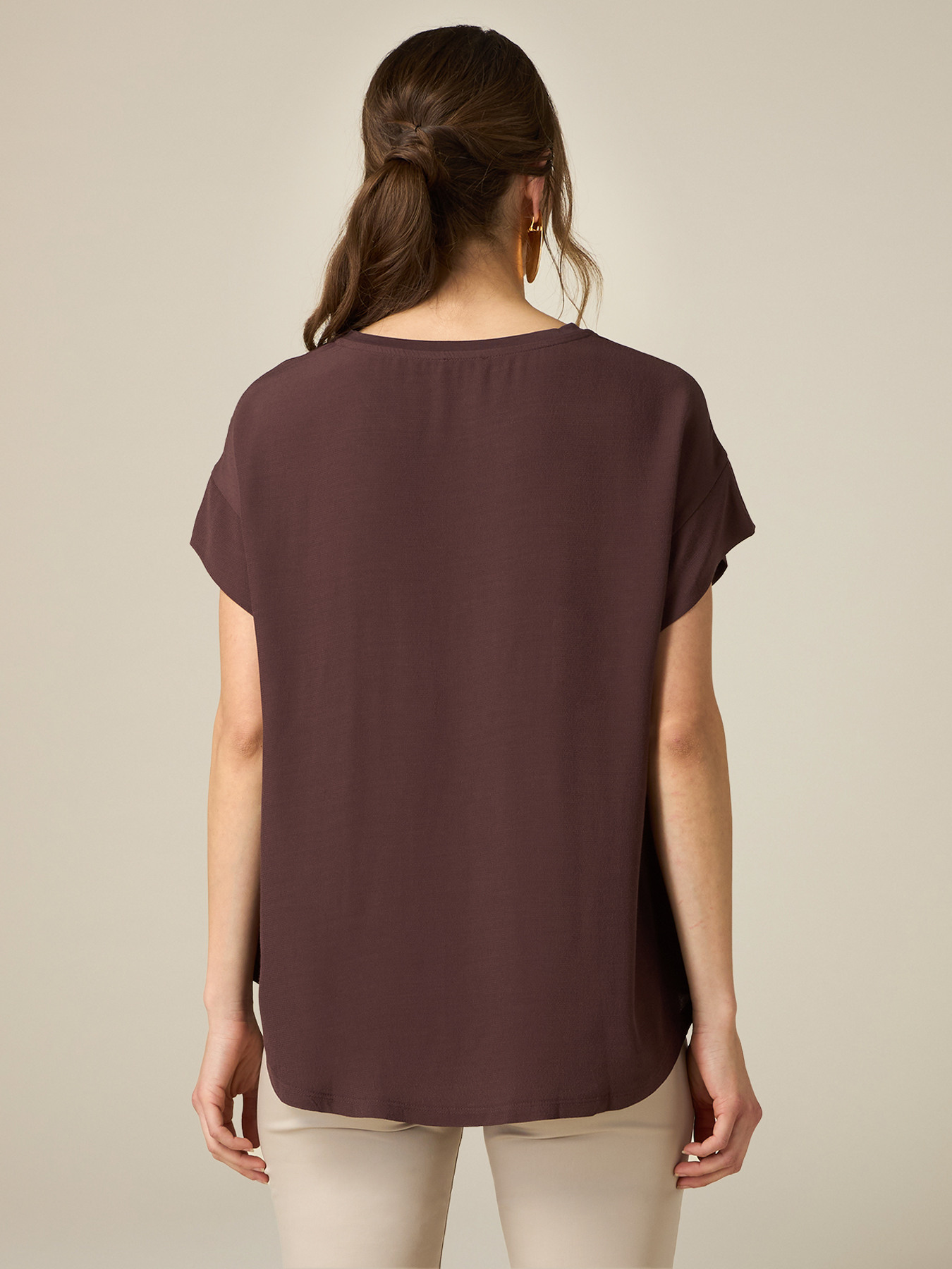 Oversize-T-Shirt aus zwei Materialien image number 1