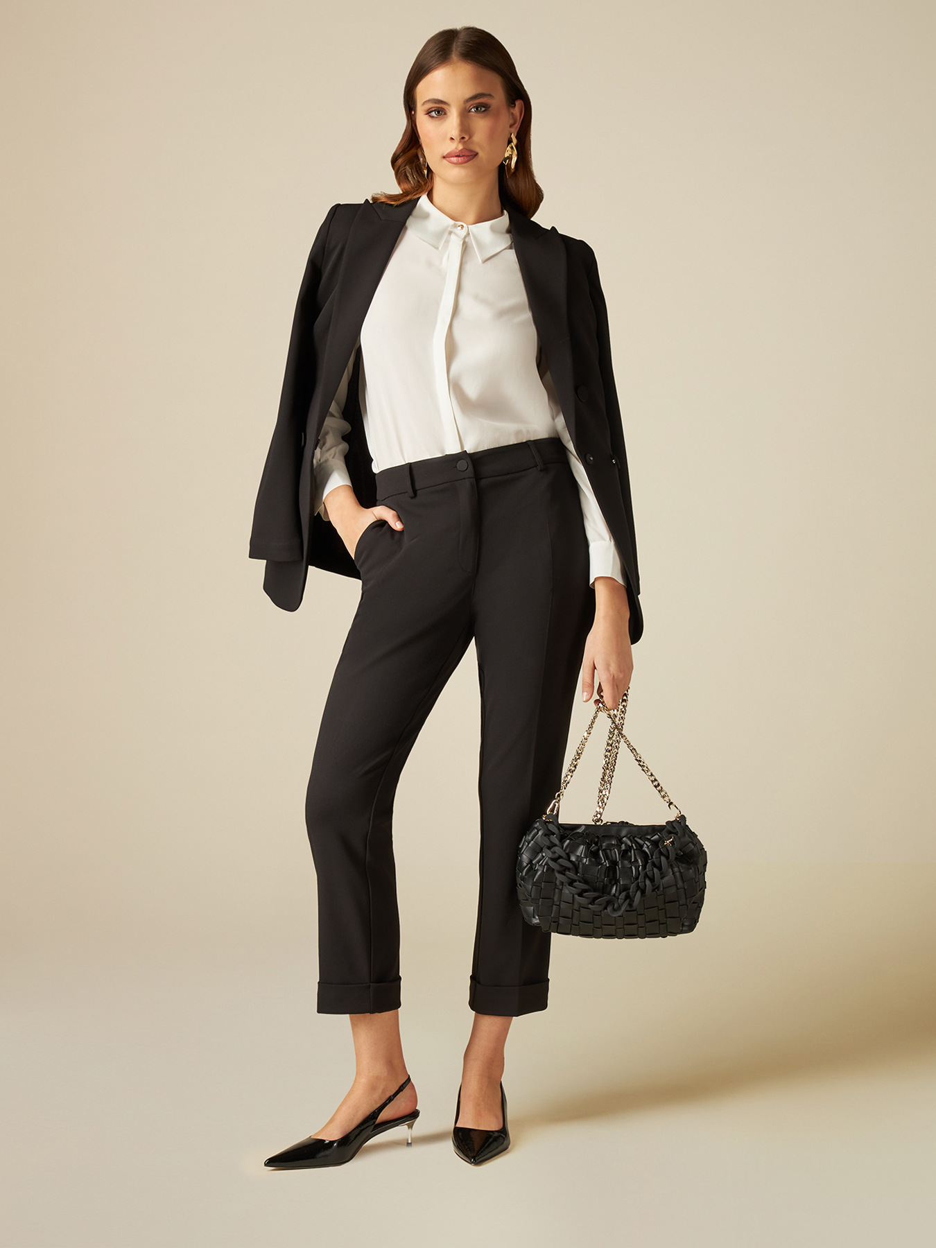 Pantaloni din material scuba crep image number 0