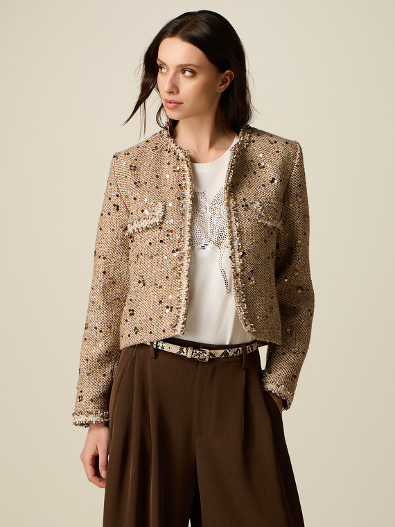 Tweed jacket with sequins