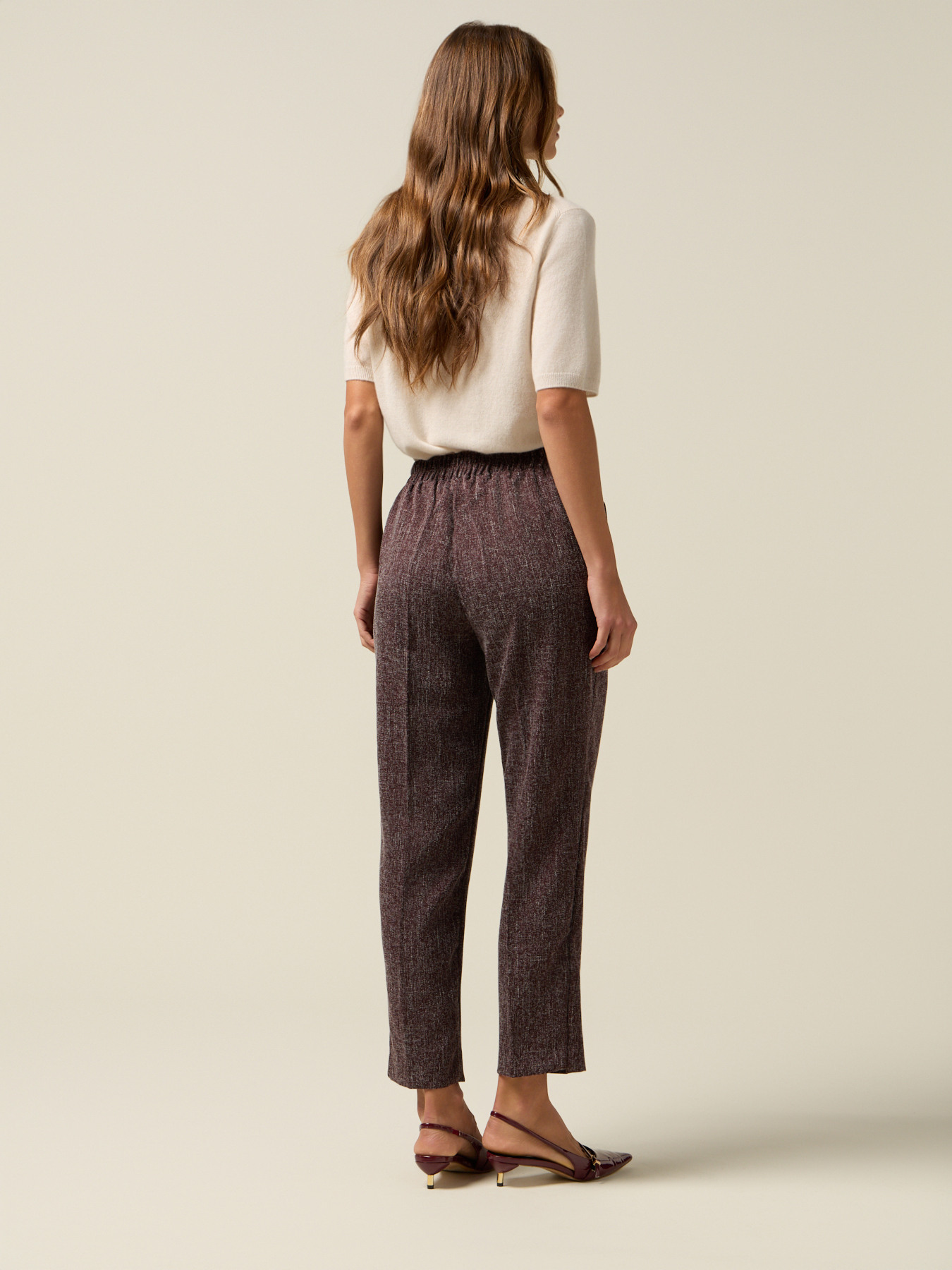 Mélange fabric joggers image number 2